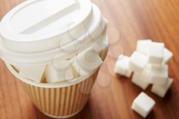 Shot Illustrating High Sugar Levels In Takeaway Drinks