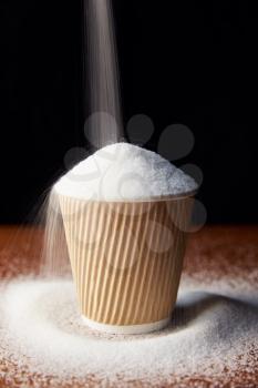 Shot Illustrating High Sugar Levels In Takeaway Drinks