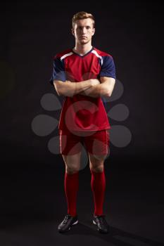Portrait Of Professional Soccer Player In Studio