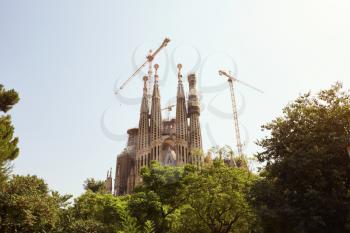 BARCELONA - JULY 29, 2016: Gaudis La Sagrada Familia