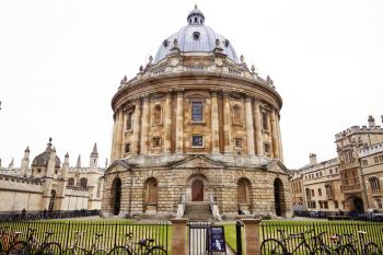 OXFORD/ UK- OCTOBER 26 2016: Exterior Of Radcliffe Camera Building In Oxford