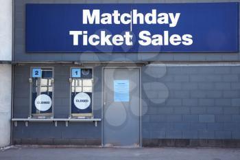 Manchester, UK - 4 May 2017: Ticket Booths At Manchester City Football Stadium