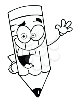 Royalty Free Clipart Image of a Waving Pencil