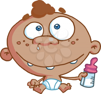 Royalty Free Clipart Image of an African American Baby