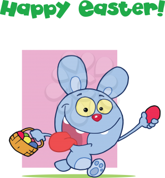 Royalty Free Clipart Image of an Easter Bunny Greeting Card