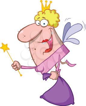 Royalty Free Clipart Image of a Tooth Fairy