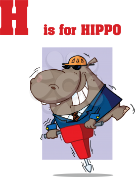 Royalty Free Clipart Image of H is for Hippo