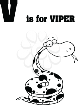 Royalty Free Clipart Image of V is for Viper