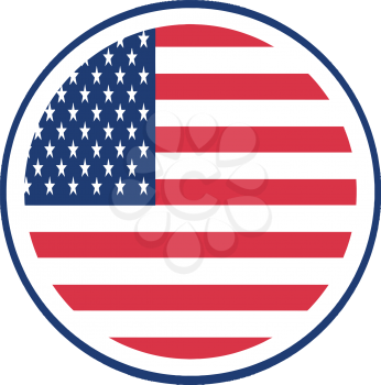 Royalty Free Clipart Image of an American Flag in a Circle