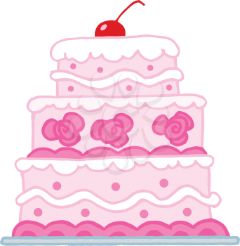 Royalty Free Clipart Image of a Wedding Cake