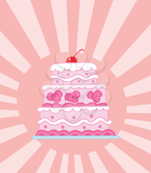 Royalty Free Clipart Image of a Wedding Cake