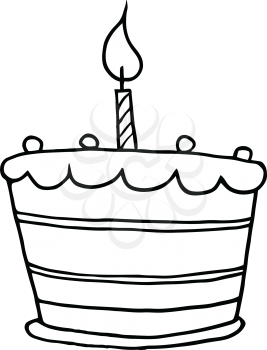 Royalty Free Clipart Image of a Birthday Cake