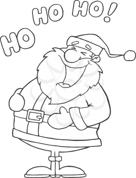 Royalty Free Clipart Image of a Laughing Santa