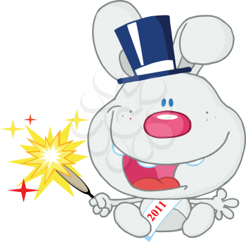 Royalty Free Clipart Image of a 2011 Rabbit