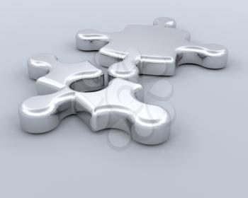 Royalty Free Clipart Image of Puzzle Pieces