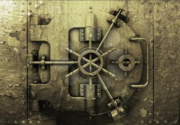 Royalty Free Clipart Image of a Bank Vault Background
