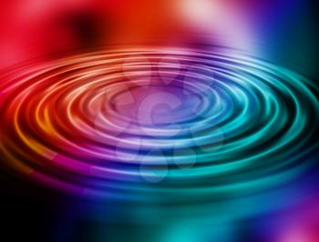 Rainbow coloured water ripples
