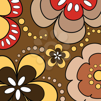 Retro styled floral background