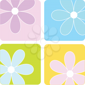 Retro styled floral background