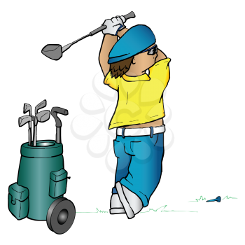 Cartoon of a golfer
