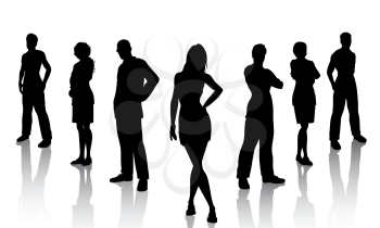Silhouettes of business people