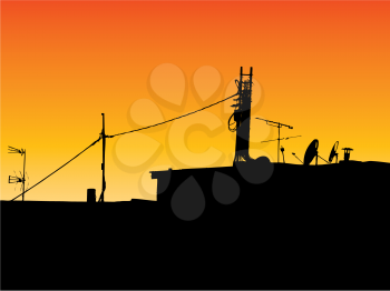 Silhouette of rooftops