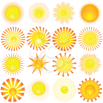 Various sun symbols