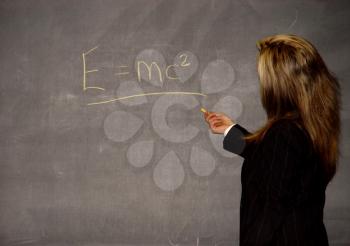 Writing on blackboard