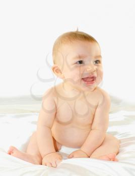 Beautiful baby boy laughing