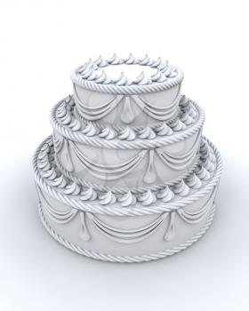 3d render of a decorated cake