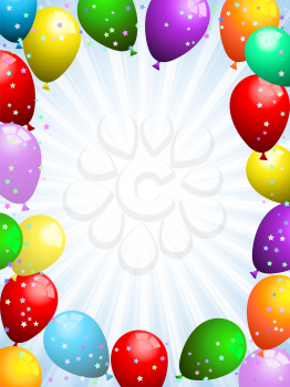 Background of balloons and confetti