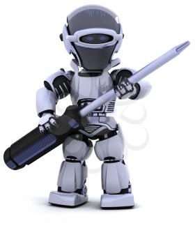 3D render of robot with 