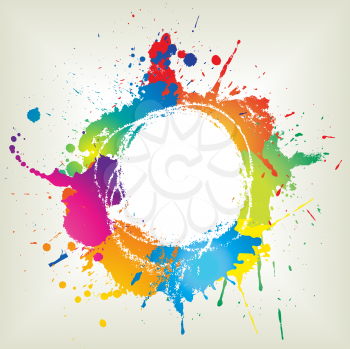 Abstract grunge background with colourful paint splats