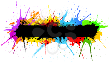 Abstract grunge background with colourful paint splats