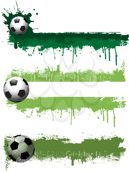 Collection of three grunge style football banners