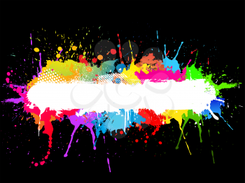 Grunge background with colourful paint splats