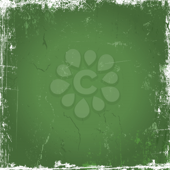 Grunge background with scratches and stains in shades of green