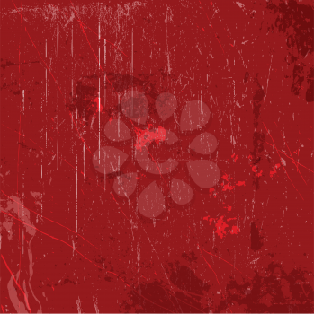 Red grunge background with splats and stains