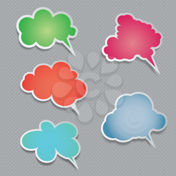 Collection of speech bubbles with drop shadows