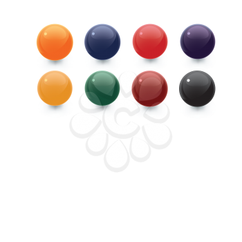 Royalty Free Clipart Image of Coloured Spheres