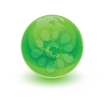 Royalty Free Clipart Image of a Green Marble Earth