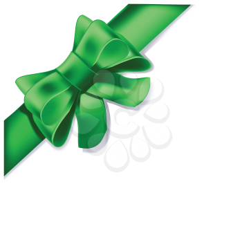 Royalty Free Clipart Image of a Green Bow