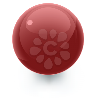 Royalty Free Clipart Image of a Red Sphere