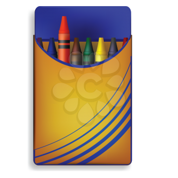 Royalty Free Clipart Image of a Package of Crayons