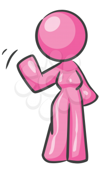 Royalty Free Clipart Image of a Woman Waving