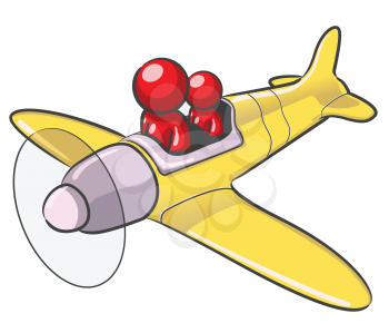 Royalty Free Clipart Image of a People in a Plane