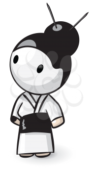 Royalty Free Clipart Image of a Geisha Girl