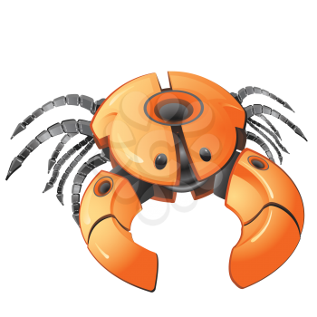 Royalty Free Clipart Image of a Spider or Crab Robot