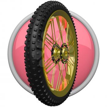 Icon of mountain bike tire, for fitness and sporting concepts.