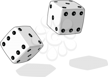 Two dice having been rolled, as is appropriate in the case of dice.